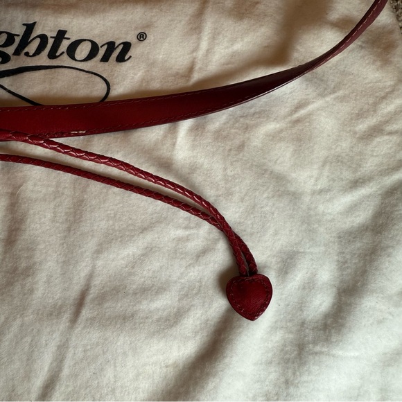 VTG Brighton Marilyn Basket Weave Red Bandana Drawstring Heart Handbag - Picture 12 of 12